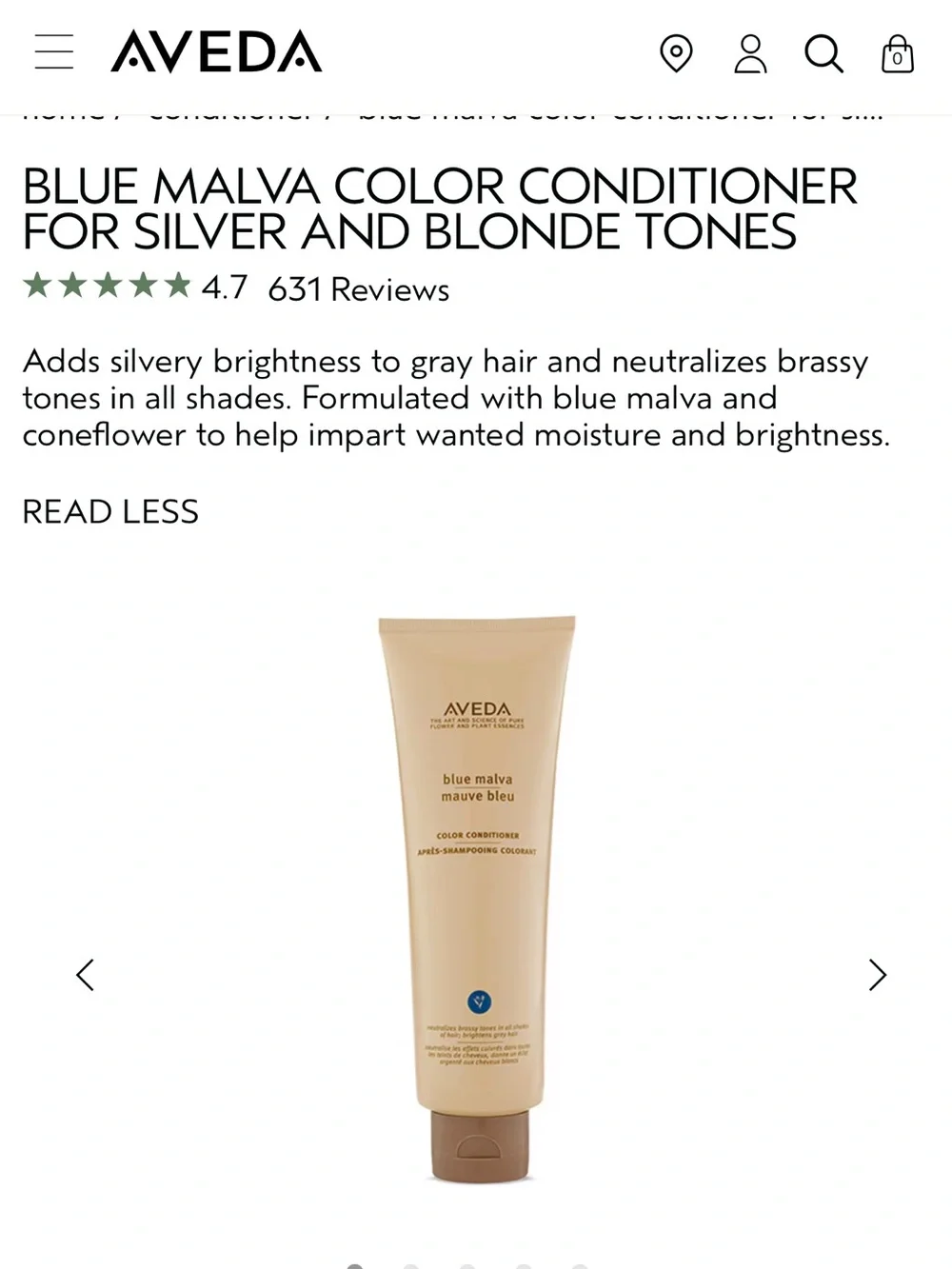 New Aveda BLUE MALVA COLOR CONDITIONER FOR SILVER AND BLONDE TONES - Picture 5 of 6